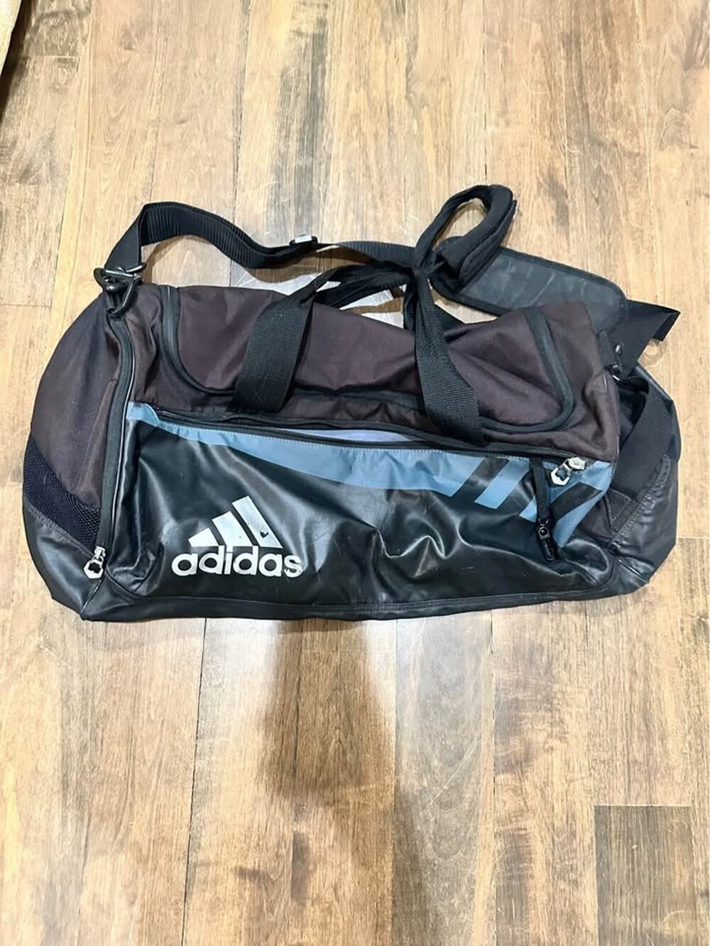 Adidas Black & Gray Defender Sports Duffle Bag